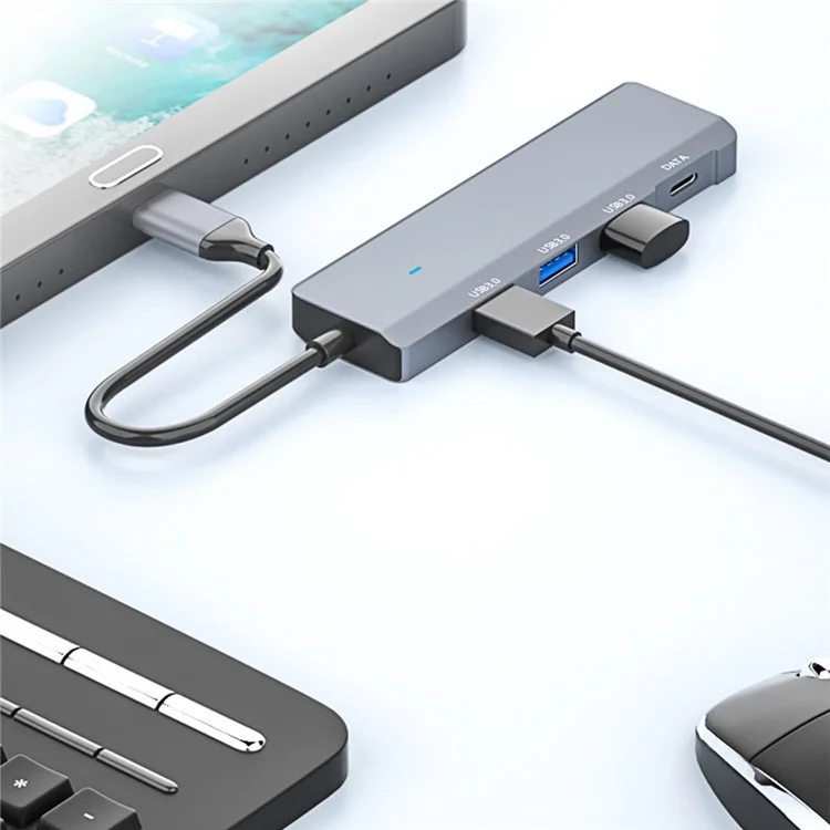 ADS-309C USB-C a Tipo-C + 3x Concentrador Divisor USB 3.0 Estación de Acoplamiento para Computadora con Cable de 13 cm