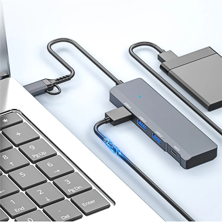 ADS-309D Type-C+USB Expansion Hub Adapter to 3xUSB 3.0+1xUSB-C 3.0 Data Port