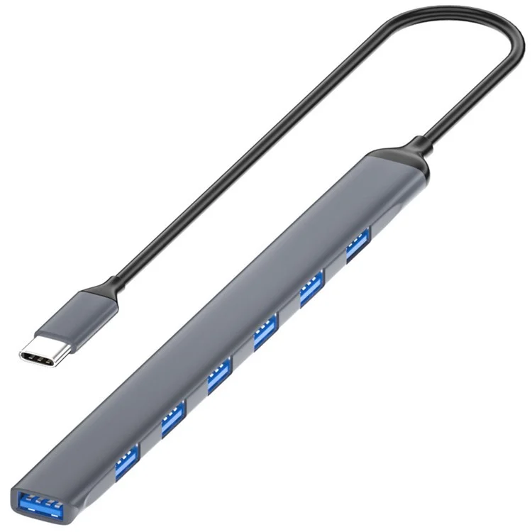 Док-станция ADS-303C Type-C, USB 3.0 разветвитель для ноутбука / планшета / ПК, 7-портовый USB-хаб