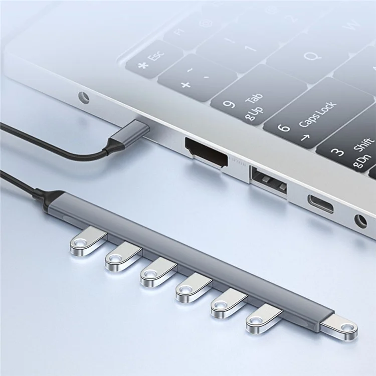 Док-станция ADS-303C Type-C, USB 3.0 разветвитель для ноутбука / планшета / ПК, 7-портовый USB-хаб