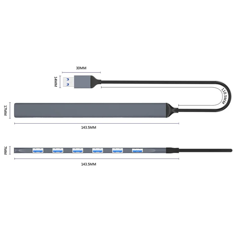ADS-303A 7-Port USB Adapter Data Transmission USB 3.0 / 2.0 Hub Estación de acoplamiento Convertidor