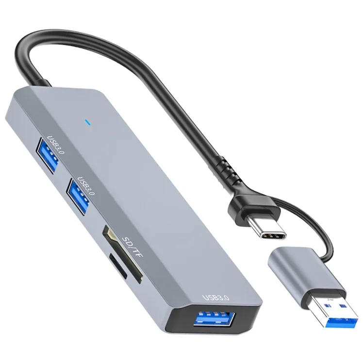ADS-310D 2-in-1 Type-C + USB-A a 3x USB 3.0 Hub Splitter con slot per schede SD / TF