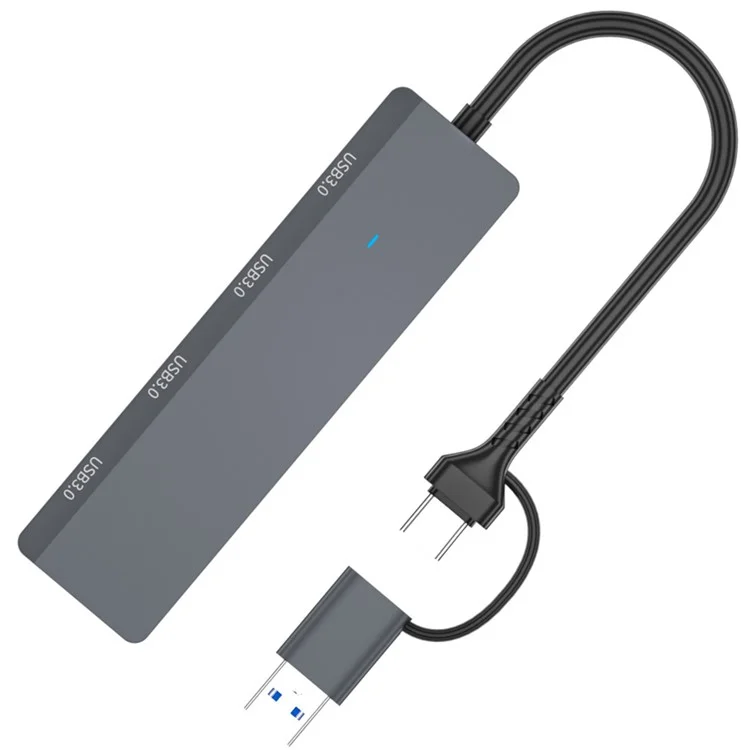ADS-305D USB / Type-C zu 4 USB3.0 Ports Dockingstation USB Hub Aluminiumlegierung Computer Laptop Adapter