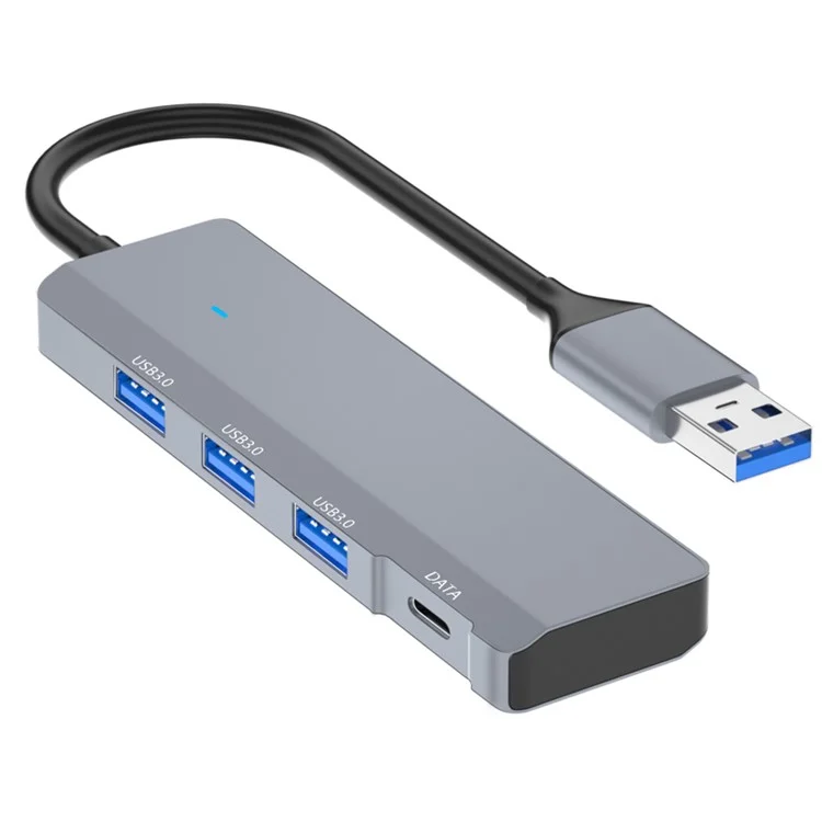 ADS-309A USB auf 3 USB3.0 + 1 Typ-C-Datentransfer-Dockingstation USB-Hub Aluminiumlegierung-Adapter