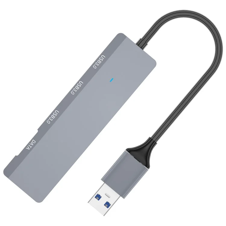 ADS-309A USB auf 3 USB3.0 + 1 Typ-C-Datentransfer-Dockingstation USB-Hub Aluminiumlegierung-Adapter