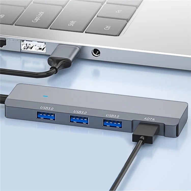 ADS-309A USB auf 3 USB3.0 + 1 Typ-C-Datentransfer-Dockingstation USB-Hub Aluminiumlegierung-Adapter