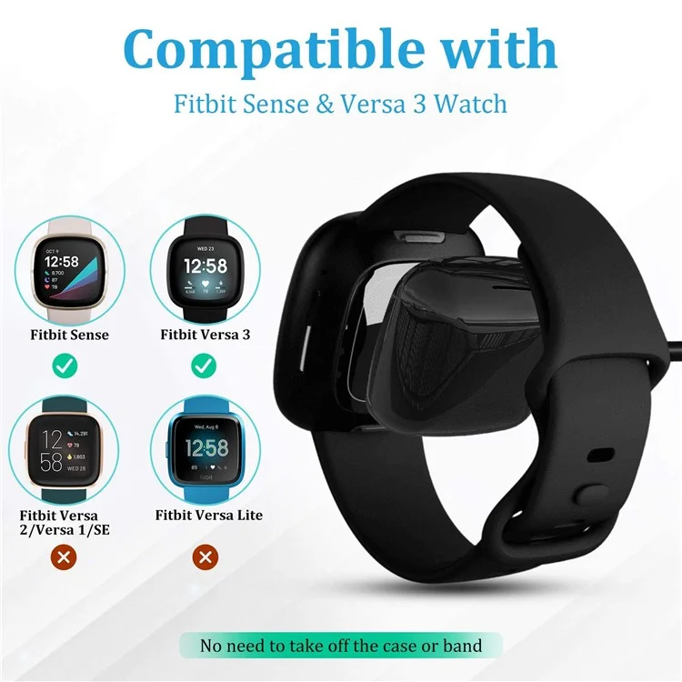 Bulk Purchasing For Fitbit Versa 3 / Versa 4 / Sense / Sense 2 Smart Watch Magnetic Charger 1m USB Charging Dock