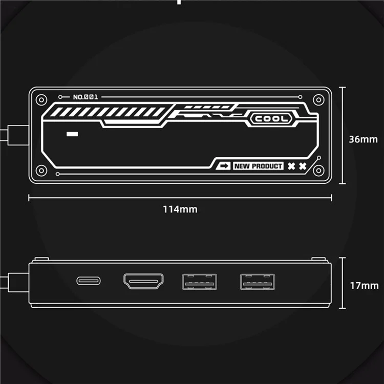 SW6V USB-C Expansion Hub to PD 3.0 100W+HD Output+VGA+USB 3.0+USB 2.0+3.5mm Audio Port