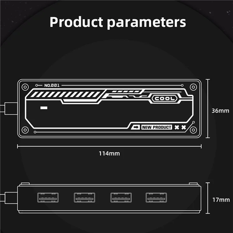 SW4U-A USB Expansion Hub Data Transmission Adapter with 4xUSB 3.0+1xUSB-C