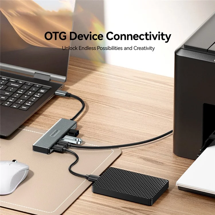 ESSAGER EHB2C2A-HT0G-P Hub Tipo-C com 2 X USB + 2 Portas USB-C para Laptop Computer