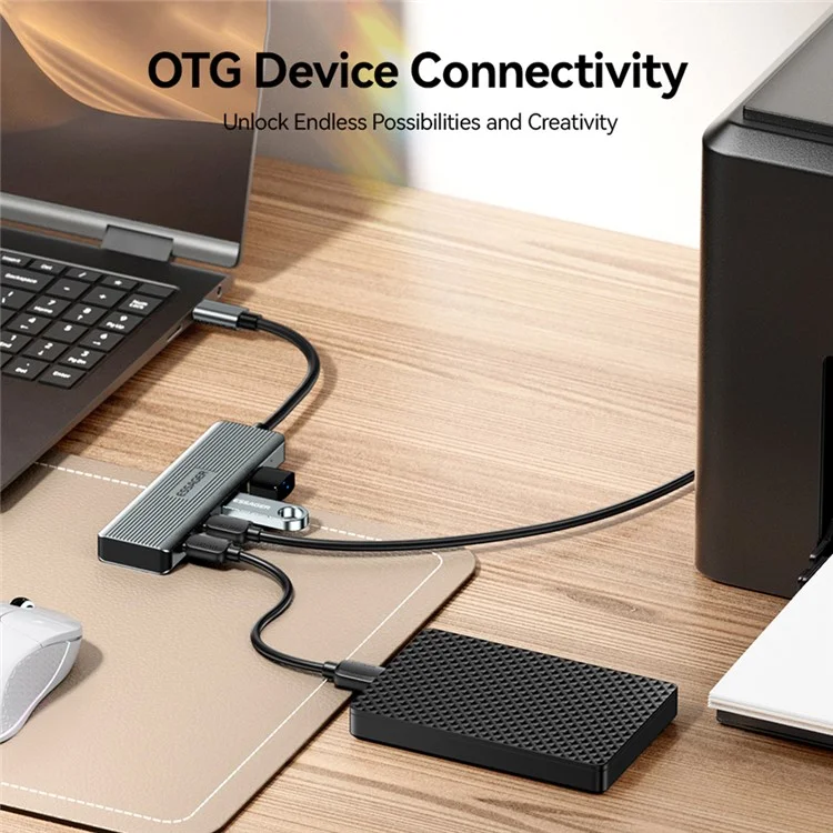 ESSAGER EHB4C-HT0G-P Type-C Hub 10Gbps USB-C Data Transfer Dongle 4-Port Adapter OTG Converter