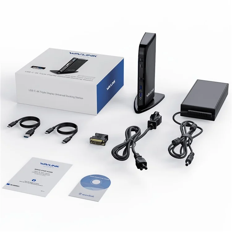 WAVLINK UG39PD1 13-in-1 USB C Docking Station Triple Monitors 4K HD Compatible for Windows / Mac OS - US Plug