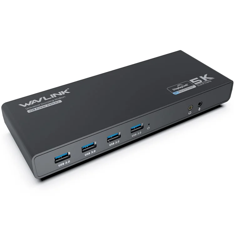 WAVLINK UG69PD6 USB-C Dual 4K Laptop Docking Station 5K / 60Hz HD Displaylink 65 / 100W PD Charging for Windows Mac OS - US Plug