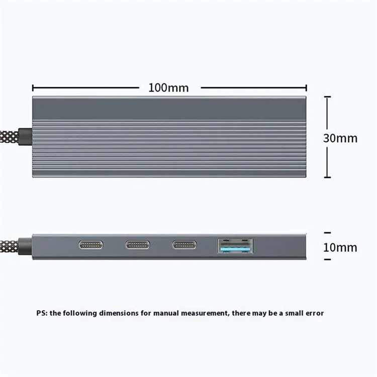 5-in-1 Docking Station Type-C Hub with 4K 60Hz HD + 2x USB-C + USB 3.0 + PD Charging Port