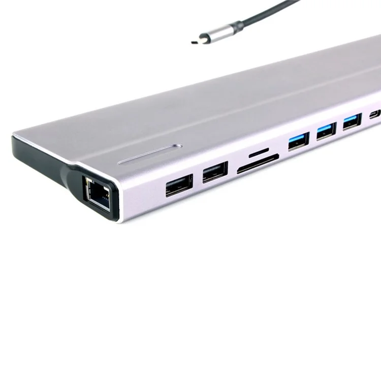 FX-2020C 15-in-1 Type-C Hub with 4K HD, DP, VGA, 100W PD Charging, USB 3.0, RJ45 Ethernet Port