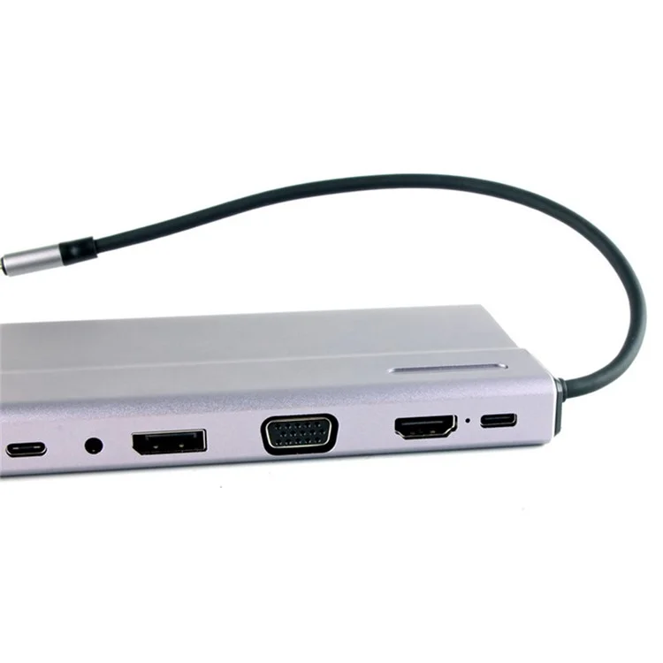 FX-2020C 15-in-1 Type-C Hub with 4K HD, DP, VGA, 100W PD Charging, USB 3.0, RJ45 Ethernet Port