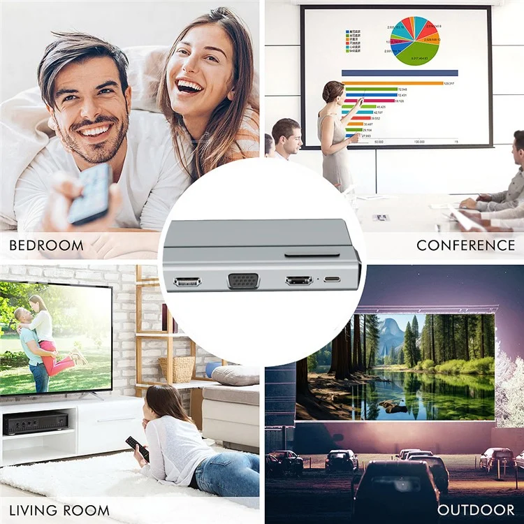 Hub Type-C 15 in 1 FX-2020C Con Doppio hd 4k, pd da 100 w, 5 Gbps USB-C, VGA, RJ45 e SD / Lettore di Schede TF