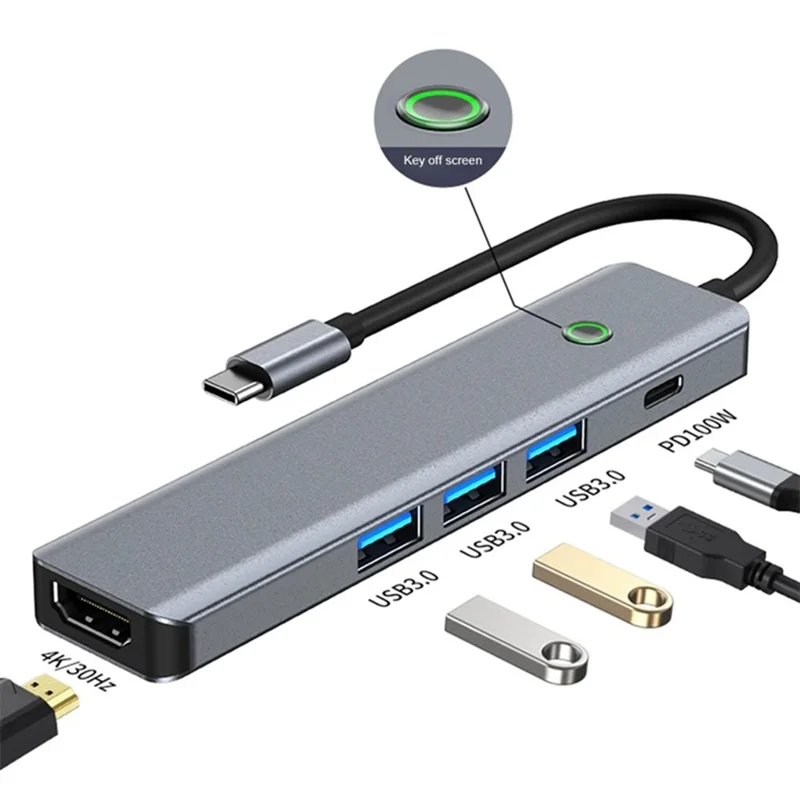 Station d'accueil 2420 5-en-1 avec hub USB-C, 4K / 30 Hz HD, 100W PD, USB 3.0, 2 ports USB 2.0