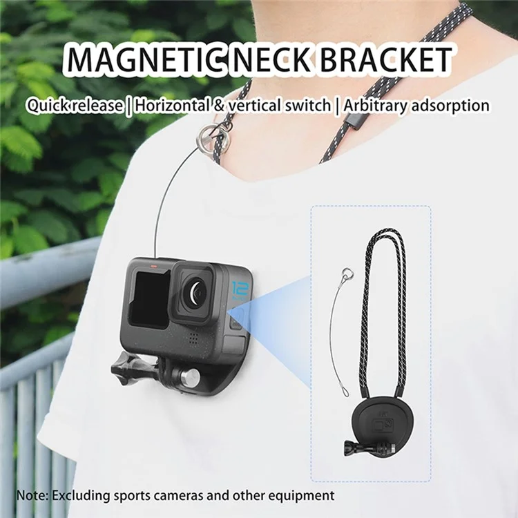 CQT POV Photography Bracket Hands Free Magnetic Neck Mount for Cameras Phones