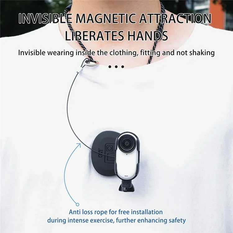 CQT POV Photography Bracket Hands Free Magnetic Neck Mount for Cameras Phones