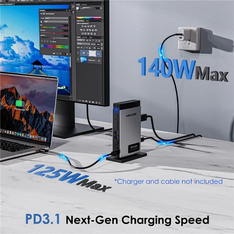 WAVLINK WL-UMD26 11-in-1 USB-C Docking Station with 8K HD, 8K Displayport, and 140W PD 3.1 Charging