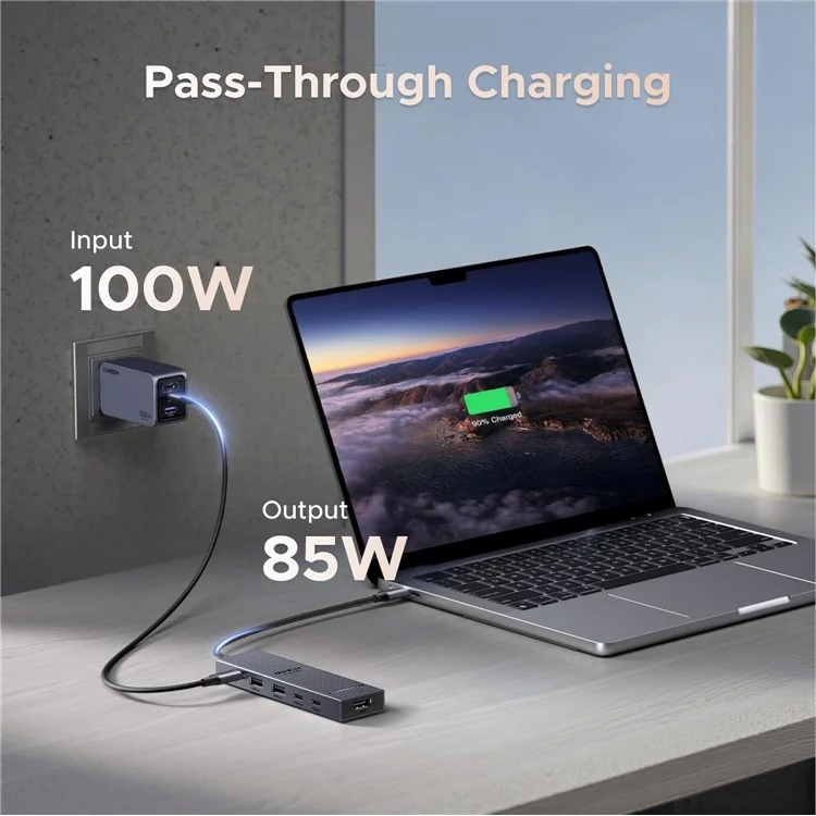 UGREEN 45363 6-in-1 USB-C Hub 10Gbps 4K 60Hz HD 100W Power Delivery Adapter