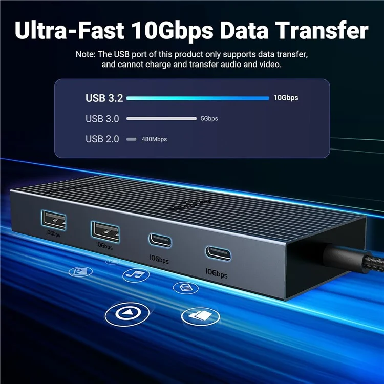 UGREEN 45365 USB-C 7-in-1 Hub 10Gbps 4K 60Hz HD USB3.2 PD 100W Laptop Docking Station
