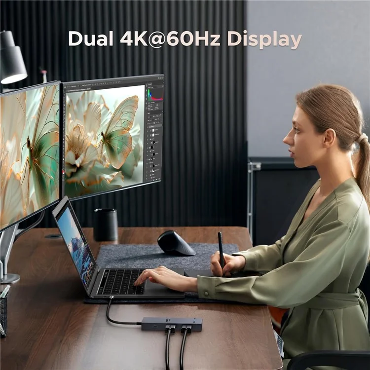 UGREEN 45365 USB-C 7-in-1 Hub 10Gbps 4K 60Hz HD USB3.2 PD 100W Laptop Docking Station