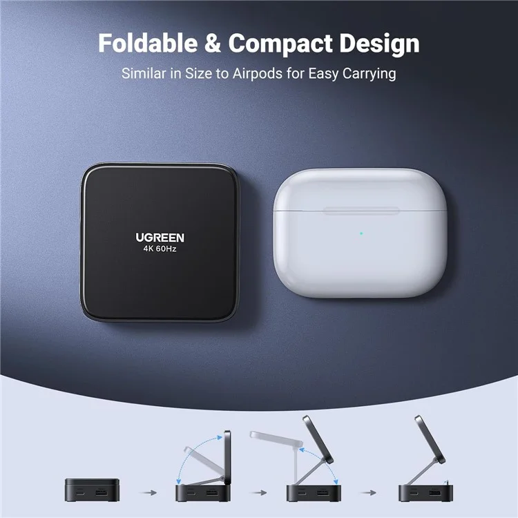 UGREEN USB C 4-in-1 Foldable Hub 4K 60Hz HDMI PD 100W USB 3.0 Docking Station For iPhone 15  /  16 Android Laptops