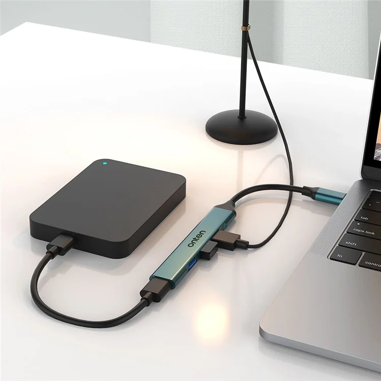 ONTEN OTN-9701 Портативный концентратор Тип-C 3.0 в USB 3.0 + 3xUSB 2.0 Алюминиевый сплав Адаптер