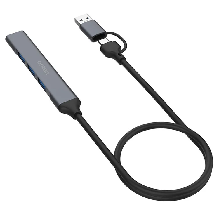 ONTEN UCA9701 USB-A / C Splitter USB 3.0 + 3xUSB 2.0 Computer Expansion Dock OTG Adapter - Grey