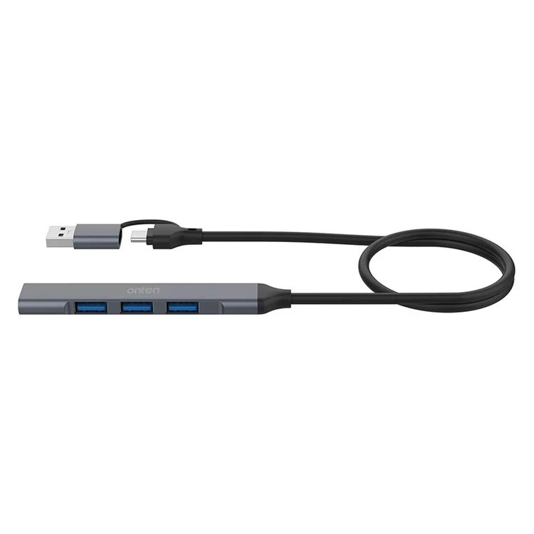 ONTEN UCA9701 USB-A / C Splitter USB 3.0 + 3xUSB 2.0 Computer Expansion Dock OTG Adapter - Grey