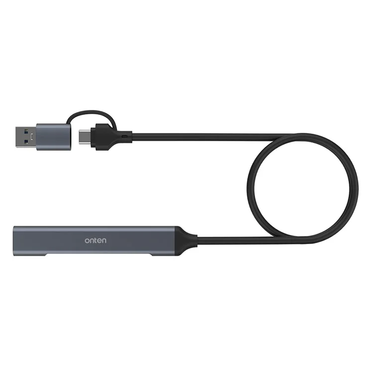 ONTEN UCA9701 USB-A / C Splitter USB 3.0 + 3xUSB 2.0 Computer Expansion Dock OTG Adapter - Grey