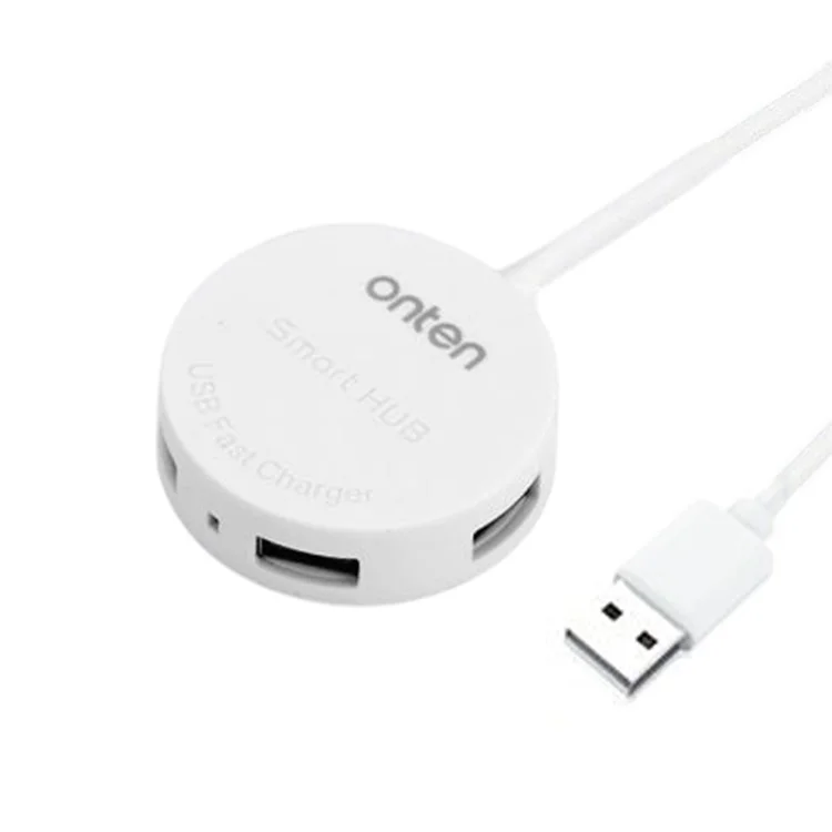 ONTEN OTN-5208 USB2.0 to 4 Port USB2.0 Hub OTG Adapter with Micro USB Power Supply Port - White