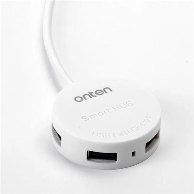 ONTEN OTN-5208 USB2.0 to 4 Port USB2.0 Hub OTG Adapter with Micro USB Power Supply Port - White