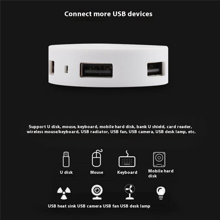 ONTEN OTN-5208 USB2.0 to 4 Port USB2.0 Hub OTG Adapter with Micro USB Power Supply Port - White