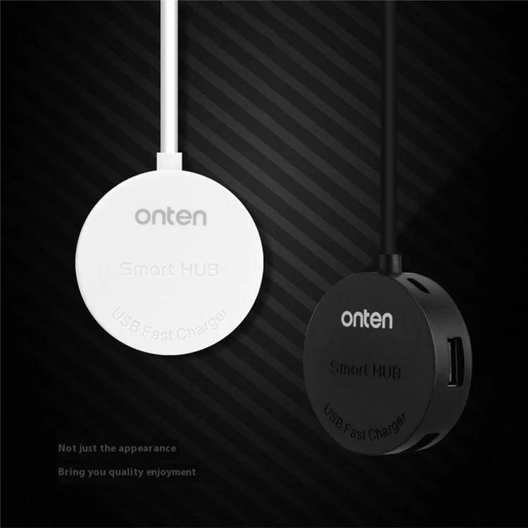 ONTEN OTN-5208 USB2.0 to 4 Port USB2.0 Hub OTG Adapter with Micro USB Power Supply Port - White