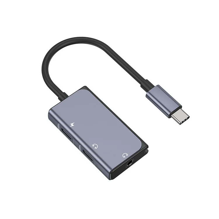 Bluekey USB-C à L'adaptateur de Casque 3 en 1 Câble Audio de 3,5 mm Double-c Double-c Pour Huawei Xiaomi