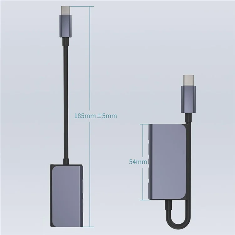 BLUEKEY USB-C to Headphone Adapter 3 in 1 Double Type-C 3.5mm Audio Cable for Huawei Xiaomi