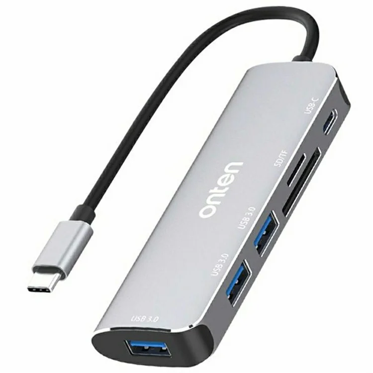 ONTEN 95116B 6 in 1 USB-C Hub 3 x USB3.0 + USB-C + SD / TF Slots Expansion Dock Adapter