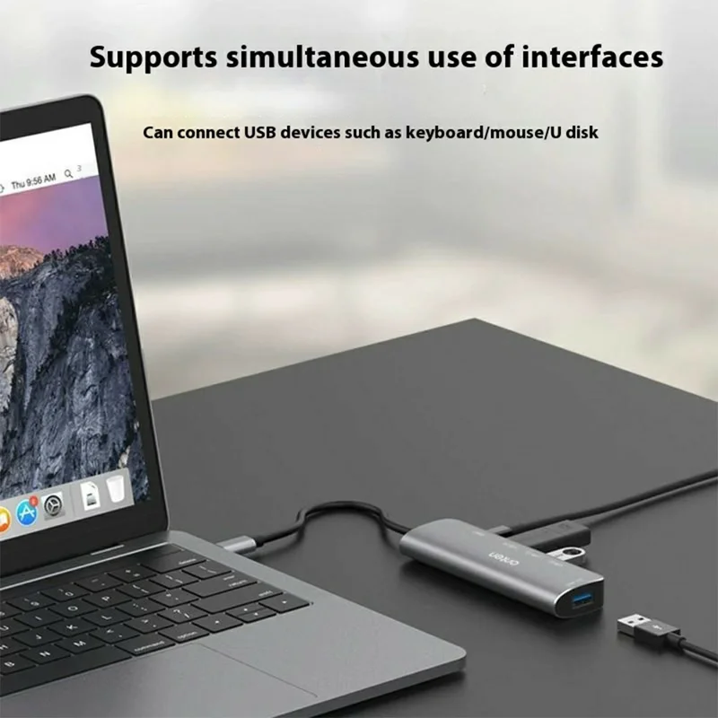 ONTEN 95116S Type-C to 4 x USB3.0 + PD3.0 Adapter Aluminum Alloy USB Hub Splitter