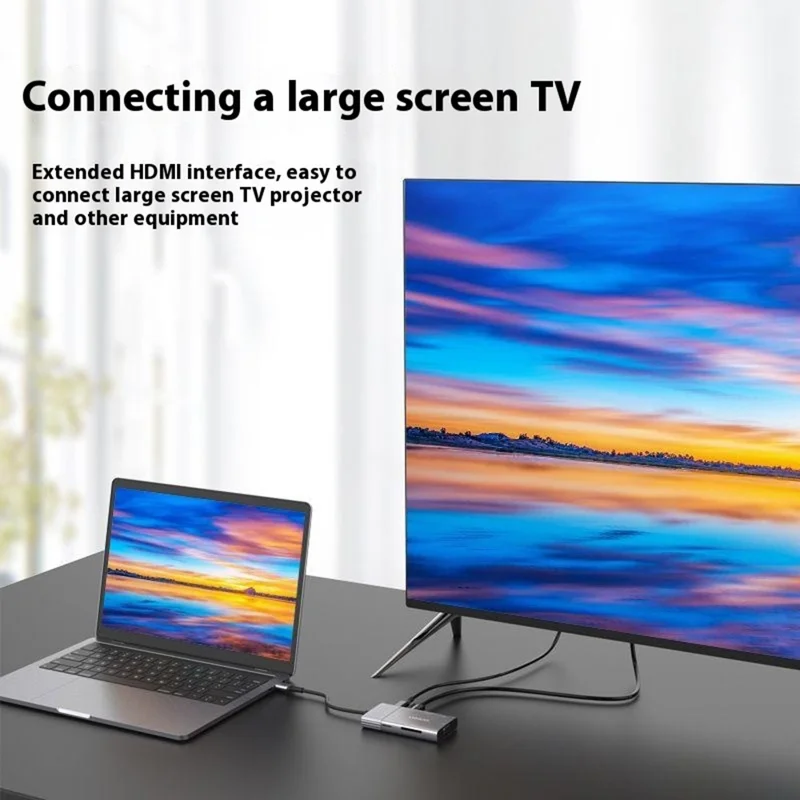 ONTEN 95113 Type-C Hub HDMI + VGA + 2 x USB3.0 + SD3.0 + TF3.0 + Audio + PD Docking Station