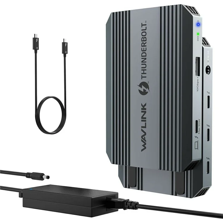 WAVLINK UTD49T 1 Hub compatible con Thunderbolt 4, entrada PD de 100W, adaptador de transferencia de datos de alta velocidad USB-A 3.2 Gen 2 - Enchufe UE