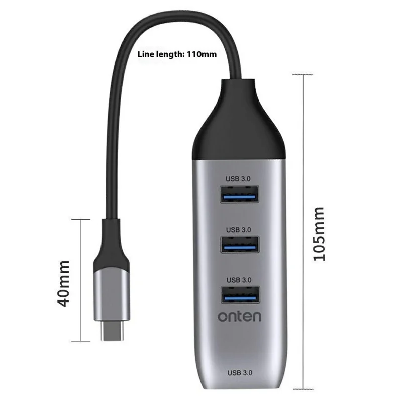 ONTEN 95118U USB-C Hub 4 in 1 Type-C to 4 x USB3.0 Splitter Adapter for Laptop Phone Tablet
