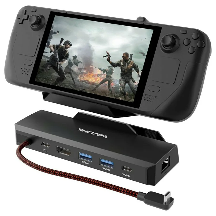 WAVLINK UHP3426 6 in 1 Docking Station for Steam Deck / Asus ROG Ally (2023) / Lenovo Legion Go Gigabit RJ45 100W PD Hub Adapter