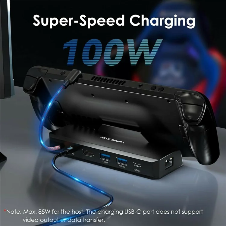 WAVLINK UHP3426 6 in 1 Docking Station for Steam Deck / Asus ROG Ally (2023) / Lenovo Legion Go Gigabit RJ45 100W PD Hub Adapter