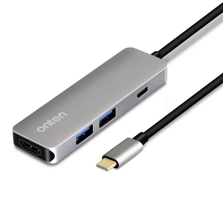 Hub Multifunction ONTEN OTN-9590 Tipo-C com Adaptador de Carregamento PD3.0, 2xUSB3.0 e Vídeo 4K 30Hz