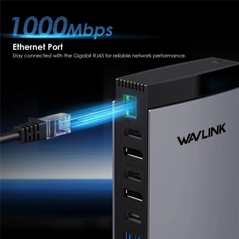 WAVLINK WL-UG69PD13Pro For MacBook M1 M2 M3 / Windows 15 in 1 Laptop Docking Station 3 HD USB C DisplayLink Hub - US Plug