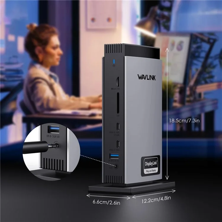 WAVLINK WL-UG69PD13Pro For MacBook M1 M2 M3 / Windows 15 in 1 Laptop Docking Station 3 HD USB C DisplayLink Hub - AU Plug