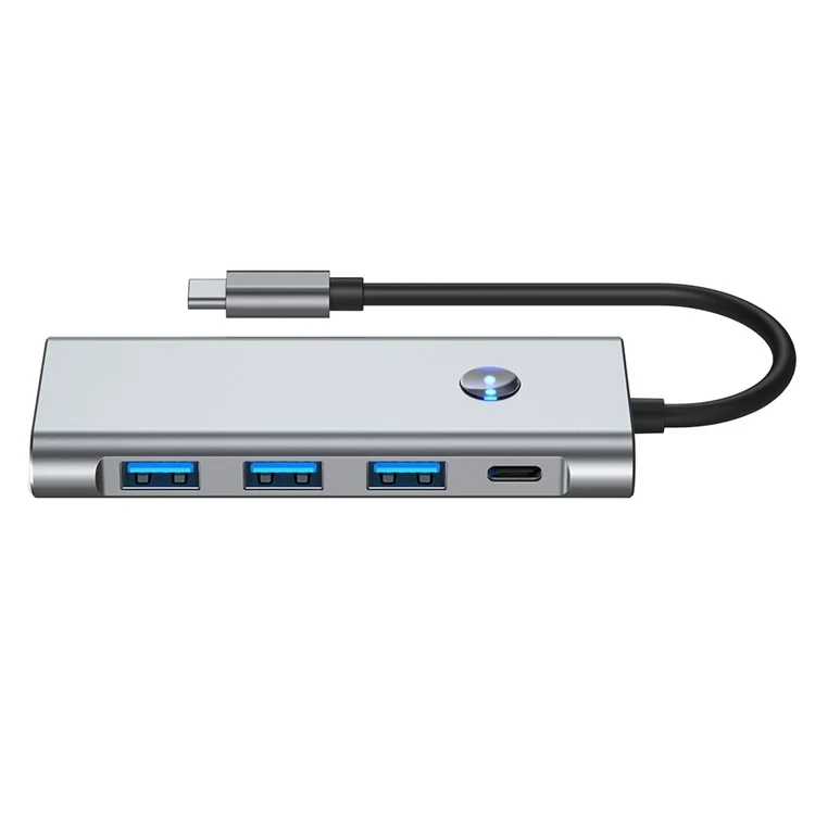 Hub 2425 7 en 1 Type C USB 3.0 PD 100W Station d'extension Adaptateur HD 4K Lecteur de cartes SD / TF pour ordinateurs portables